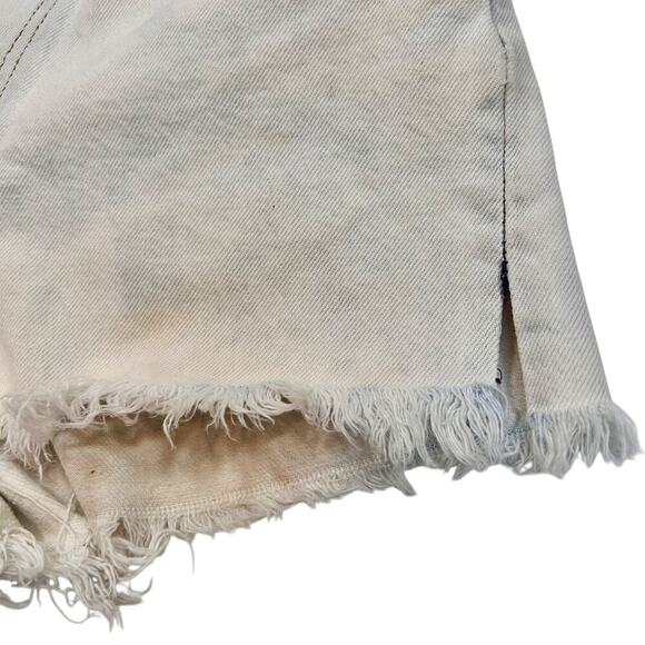 LEVIS 501 Cut Button Fly Off Summer Grunge Festival Shorts Light Raw Hem 27" - Picture 4 of 5